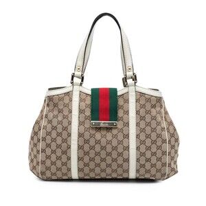 Pre-Loved Gucci GG Canvas Web New Ladies Tote